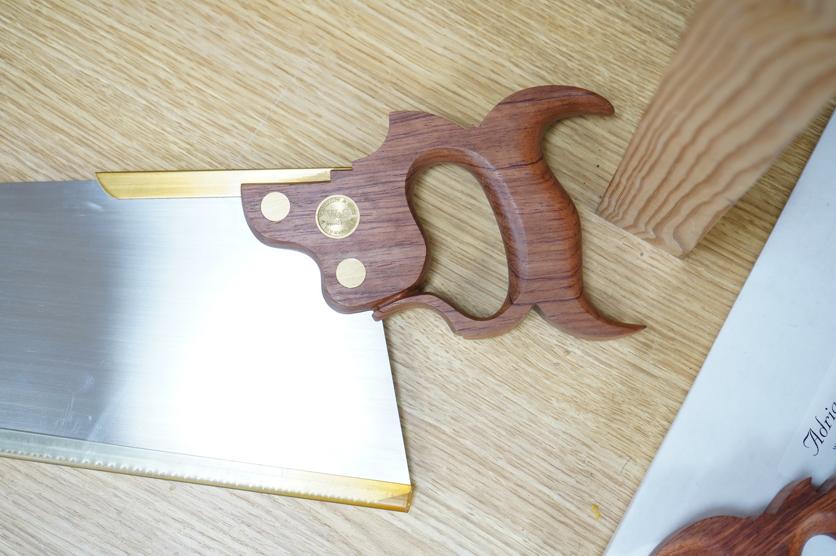 A boxed U.S. Wenzloff & Sons handmade half-back saw (33T0868)